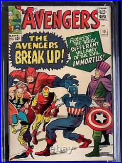 AVENGERS #10 CGC 8.5 WHITE PAGES -1st Immortus (Kang) NEW CGC Case/EXCEL Reg