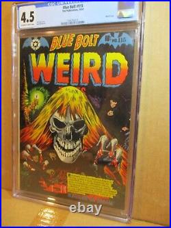 Blue Bolt Weird Tales 115 CGC 4.5 LB Cole SKULL C 1952 Star Horror Comic Disbrow