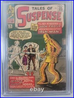 CGC 3.5 TALES OF SUSPENSE #45 1ST APPEARANCE PEPPER POTTS HAPPY HOGAN OWithWhite