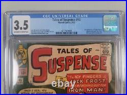 CGC 3.5 TALES OF SUSPENSE #45 1ST APPEARANCE PEPPER POTTS HAPPY HOGAN OWithWhite