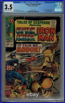 CGC 3.5 TALES OF SUSPENSE #94 1ST APPEARANCE MODOK OWithWHITE PAGES