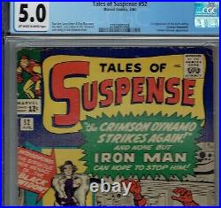 CGC 5.0 TALES OF SUSPENSE #52 1ST APPEARANCE THE BLACK WIDOW OWithWHITE PAGES