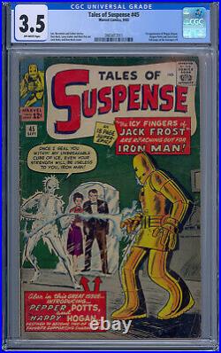 Cgc 3.5 Tales Of Suspense #45 1st Appearance Pepper Potts Happy Hogan Ow Pages