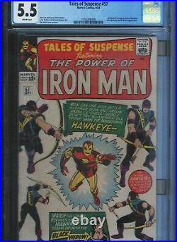 Cgc 5.5 Tales Of Suspense #57 Cream Pages 1st Appearance Of Hawkeye Avengers