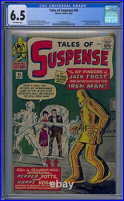 Cgc 6.5 Tales Of Suspense #45 1st Appearance Pepper Potts Happy Hogan Ow Pages