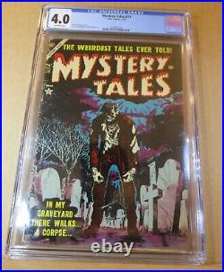 Mystery Tales 19 CGC 4.0 CLASSIC ZOMBIE 1954 Atlas Marvel Horror RARE 1280891001