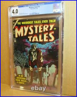 Mystery Tales 19 CGC 4.0 CLASSIC ZOMBIE 1954 Atlas Marvel Horror RARE 1280891001
