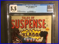 TALES OF SUSPENSE #21 CGC 5.5 White Pages! KIRBY COVER! DITKO ART