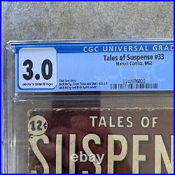 TALES OF SUSPENSE #33 CGC 3.0 Atlas Comics 1962 Steve Ditko Jack Kirby Stan Lee