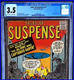 TALES OF SUSPENSE #3 (Atlas 1959) CGC 3.5 OW-W Scarce! Flying Saucer Cover