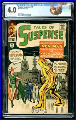 TALES OF SUSPENSE #42 CGC 4.0 O/W to WHITE PAGES IRON MAN CUSTOM LABEL Only One
