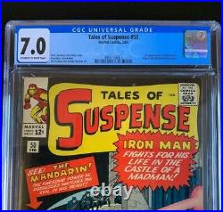TALES OF SUSPENSE #50 CGC 7.0 OWithWHITE Pgs-1st Mandarin/Shang Chi NEW CGC Case