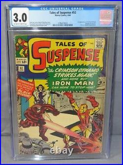TALES OF SUSPENSE #52 (Black Widow 1st app) CGC 3.0 GD/VG Marvel 1964 Iron Man