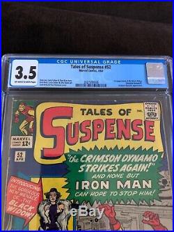 TALES OF SUSPENSE #52 CGC 3.5! 1ST APPEARANCE BLACK WIDOW! OF-WithW KEY/MOVIE! L