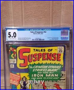 TALES OF SUSPENSE #52 CGC 5.0 OW-WHITE Pages 1st Black Widow Iron Man 1 Movie