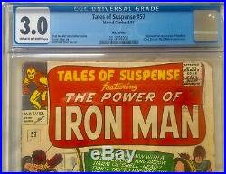 =TALES OF SUSPENSE= #57 CGC 3.0 1st Hawkeye Stan Lee Story 9d UK 1964 +Read Copy