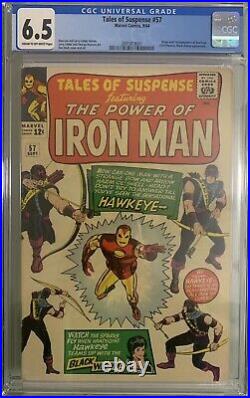 TALES OF SUSPENSE #57 CGC 6.5 SILVER AGE GRAIL 1964 Comic Book 1ST APP HAWKEYE