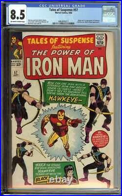 TALES OF SUSPENSE #57 CGC 8.5 OWithWH PAGES // 1ST APPEARANCE OF HAWKEYE