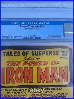 TALES OF SUSPENSE #58 CGC 4.5 IRON MAN vs CAPTAIN AMERICA! 2ND KRAVEN