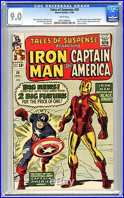 TALES OF SUSPENSE 59 CGC 9.0 #0072786005 White Pages Captain America Iron Man