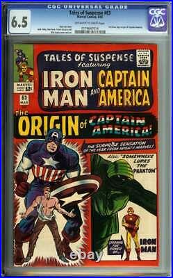 TALES OF SUSPENSE #63 CGC 6.5 OWithWH PAGES // 1ST SILVER AGE ORIGIN OF CAP