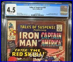 TALES OF SUSPENSE #65 CGC 4.5 O/W Pages Iron Man Captain America 1st Red Skull