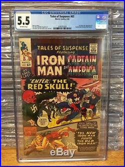 TALES OF SUSPENSE #65 CGC 5.5 OW1st SILVER AGE RED SKULLKIRBY/LEE AVENGERS