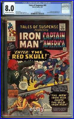 TALES OF SUSPENSE #65 CGC 8.0 OWithWH PAGES // 1ST SILVER AGE APPEARANCE RED SKULL