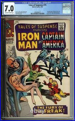 TALES OF SUSPENSE #75 CGC 7.0 OWithWH PAGES // 1ST APP OF SHARON CARTER/BATROC