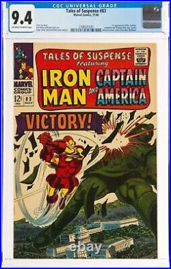 TALES OF SUSPENSE #83 CGC 9.4 1966 Captain America Iron Man MARVEL OWW Stan lee