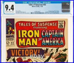 TALES OF SUSPENSE #83 CGC 9.4 1966 Captain America Iron Man MARVEL OWW Stan lee