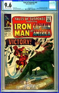 TALES OF SUSPENSE 83 CGC 9.6 CAPTAIN AMERICA IRON MAN 1st TUMBLER Marvel 1966