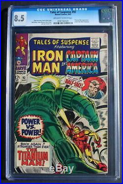 TALES OF SUSPENSE 93 1st cameo MODOK Hulu TV 1967 Iron Man Capt America CGC 8.5