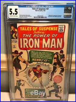 TALES OF SUSPENSE No 57, 1st Hawkeye, Marvel, CGC 5.5