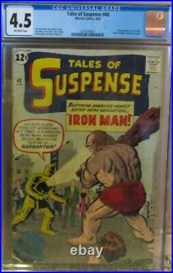TALES of SUSPENSE #40, CGC 4.5, 2nd App of IRON MAN! STAN LEE Story! 1963