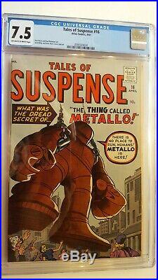 Tales Of Suspense # 16 Cgc 7.5 The Thing Called Metallo! 1961 Kirby Hg For Issue