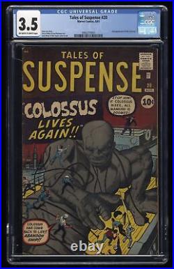 Tales Of Suspense #20 CGC VG- 3.5 Off White to White Colossus! Marvel 1961