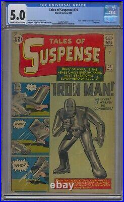 Tales Of Suspense #39 Cgc 5.0 1st Iron Man Tony Stark Never Pressed