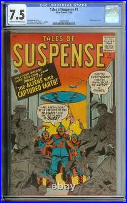 Tales Of Suspense #3 Cgc 7.5 Cr/ow Pages // Pre Hero Flying Saucer Cover