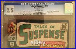 Tales Of Suspense #43 Cgc 2.5 - 5th Iron Man! 1st Kala! Lee/kirby/ditko/heck