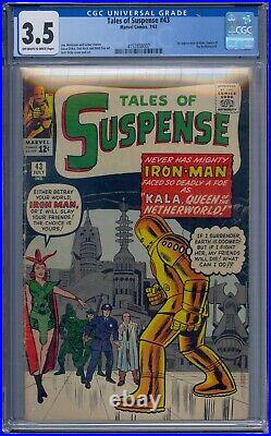 Tales Of Suspense #43 Cgc 3.5 Iron Man 1st Kala Queen Of Netherworld Jack Kirby