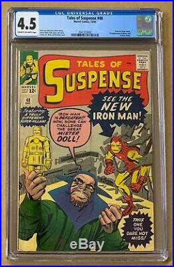 Tales Of Suspense #48 CGC 4.5 1963 1ST New Red Yellow Armor IRON MAN Fast Ship