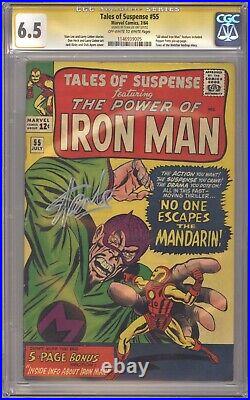 Tales Of Suspense #55 Cgc 6.5 Signature Series Signed Stan Lee Mandarin Marvel