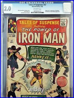 Tales Of Suspense #57 CGC 2.0 1st Hawkeye Story Stan Lee Art Don Heck Iron Man