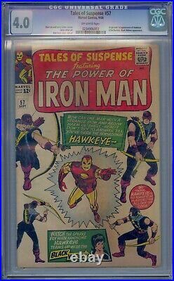 Tales Of Suspense #57 Cgc 4.0 Iron Man Origin 1st Hawkeye Black Widow