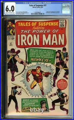 Tales Of Suspense #57 Cgc 6.0 Cr/ow Pages // Origin + 1st App Of Hawkeye 1964
