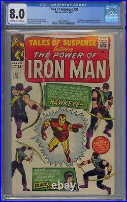 Tales Of Suspense #57 Cgc 8.0 Iron Man 1st Hawkeye