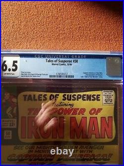 Tales Of Suspense #58 10/64 Cgc 6.5 Oww Iconic Captain America Iron Man Cover