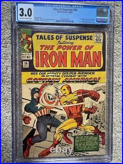 Tales Of Suspense #58 Cgc 3.0 Captain America Vs Iron Man, 2nd Kraven Classic Cvr