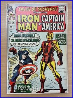 Tales Of Suspense 59 1964 MID GRADE 1st Captain America Solo Silver Age Iron Man